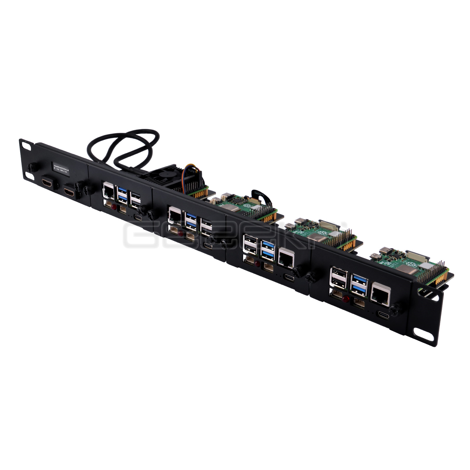 Raspberry Pi Rackmount 1U 19 Inch - 1U Rackmount Steel Bracket Kit for
