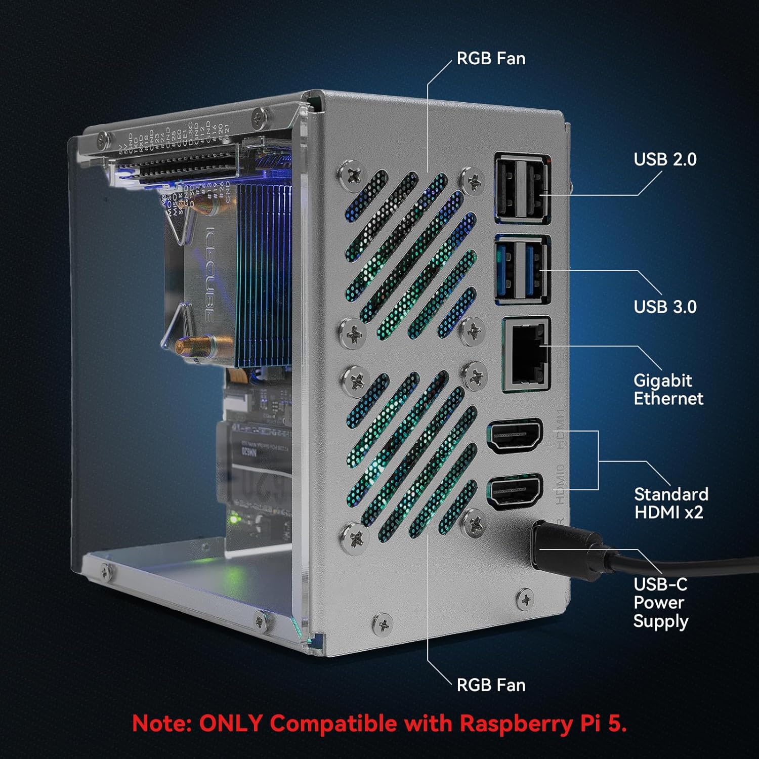 Pironman 5 NVMe M.2 SSD PCIe 2 - Raspberry Pi Ai Kit Hailo-8L ulasan dan harga
