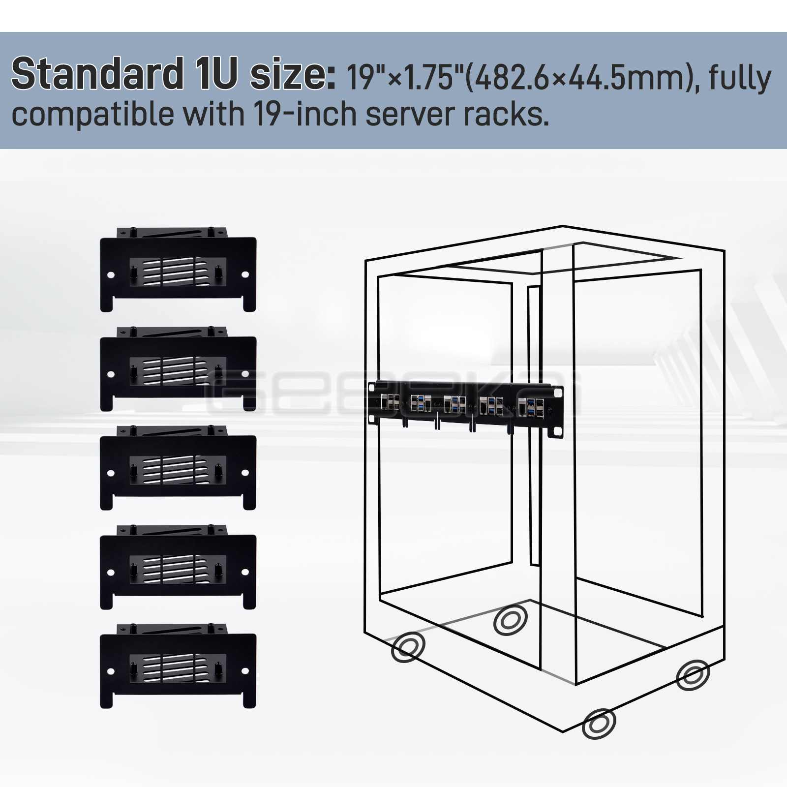1U Rack Mount for Raspberry Pi - Raspberry Pi Rackmount 1U 19 Inch ulasan dan harga