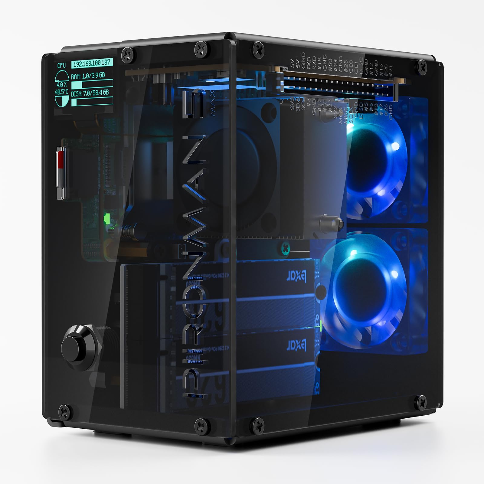 Pironman 5-MAX Dual NVMe M.2 S - Raspberry Pi Ai Kit Hailo-8L ulasan dan harga